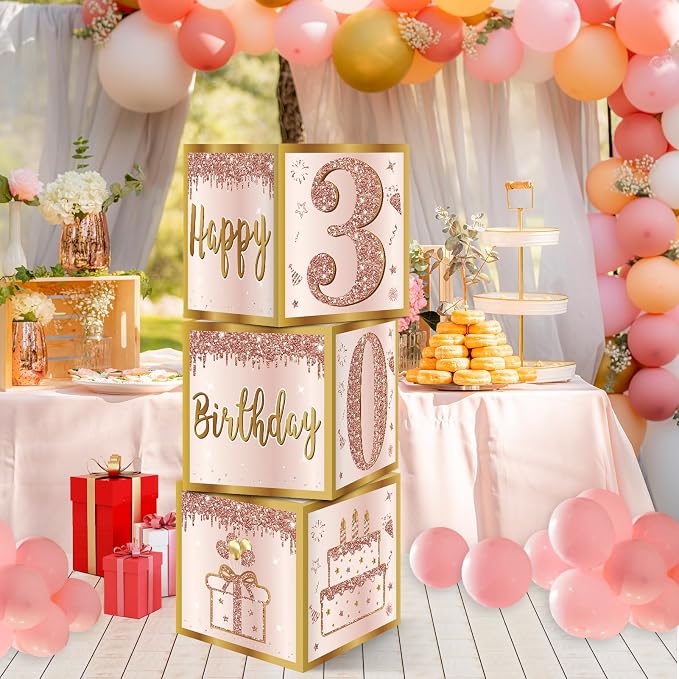 Guiruiy 3Pcs 30th Birthday Decorations Balloon Gift Boxes - Image 5