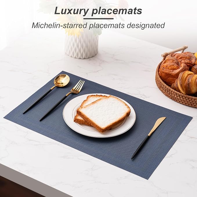 Placemats Set of 4 Washable Indoor | Outdoor Vinyl Place Mats - Image 6