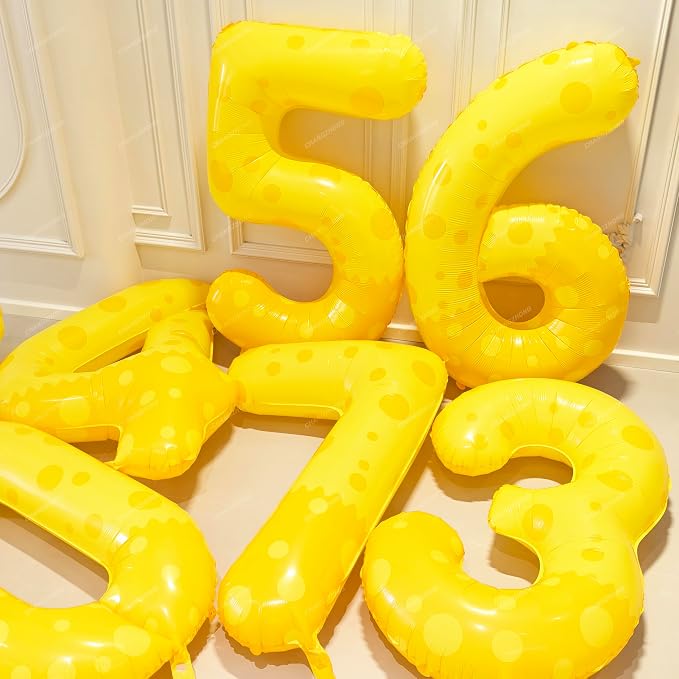 40in Yellow Polka Dot Number 7 Helium Foil Polyester Film Balloon Digital 7 | - Image 5