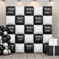Black and Pearl White Double Sided Square Foil Balloons Wall, 19 Inches Chrome by FEYG