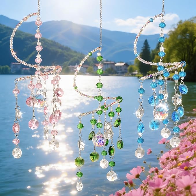 3 Pcs Crystal Suncatchers Wind Chimes, Spiral Sun Catchers Indoor Window | - Image 6