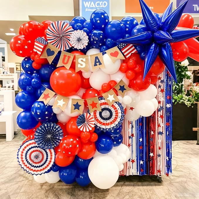 Red White and Blue Balloon Arch Kit - Image 5