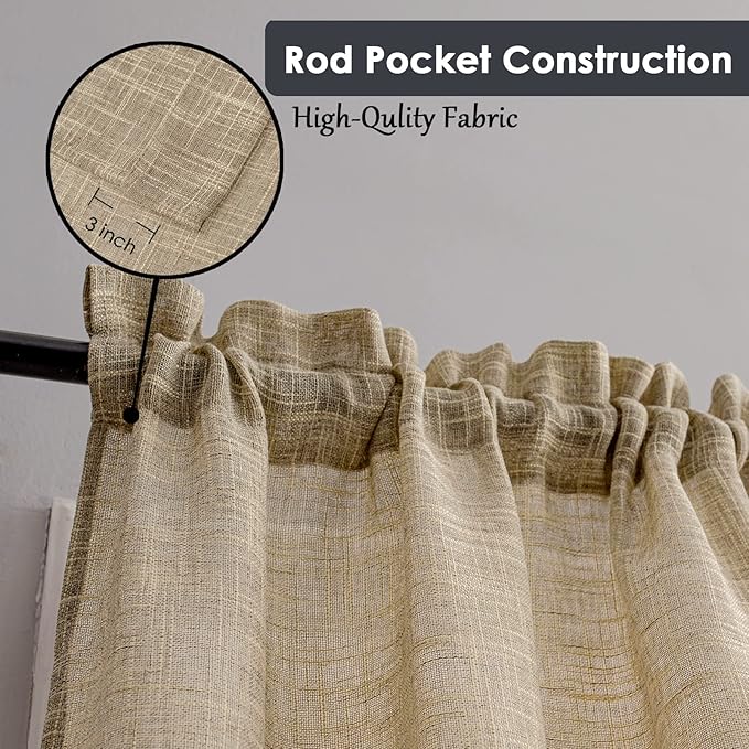 Beda Home Tassel Linen Textured Swag Curtain Valance - Image 2