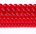 Red Glass Stone Beads Gemstone Round Crystal Energy Jade Beads Stone Beads for Jewelry Making DIY Bracelet Necklace Jewelry Making 1 Strand 15.5inch 45PCS 8MM