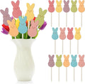 TICIAGA 14PCS Easter Wooden Picks Decorations by TICIAGA
