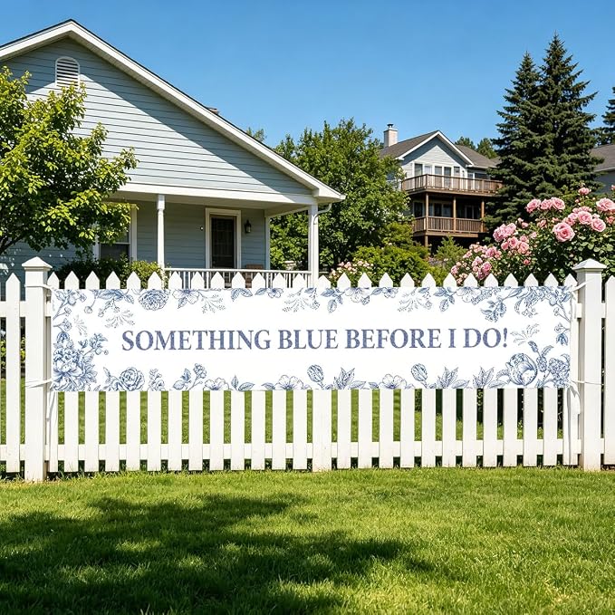 Something Blue Before I Do Banner Bridal Shower Bachelorette Decorations | - Image 6