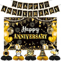 Happy Anniversary Decorations, Backdrop 5.9 x 3.6Ft by Wjytddpu