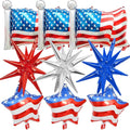 9Pcs 4th of July Balloons American Flag Foil Balloons Patriotic Independence by Unknown