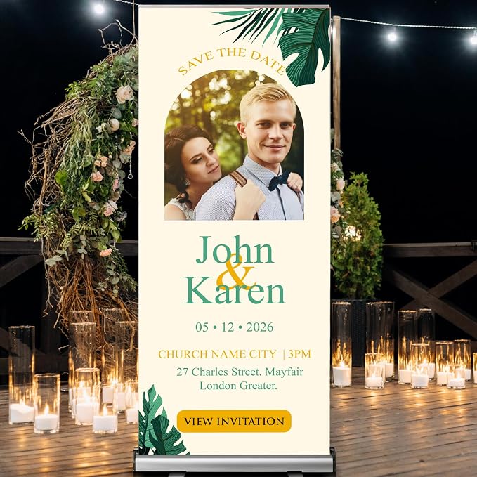 Custom Banner for Weddings READY IN 24HRS Choose your Design Retractable Banner - Image 7