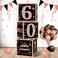 Eiurteao 3pcs Rose Gold 60th Birthday Decorations Boxes by Eiurteao