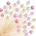 120 Pcs Tulip Cocktail Picks 4.7 Inch Pearl Flower Decorative Toothpicks by KIGEAPUEL