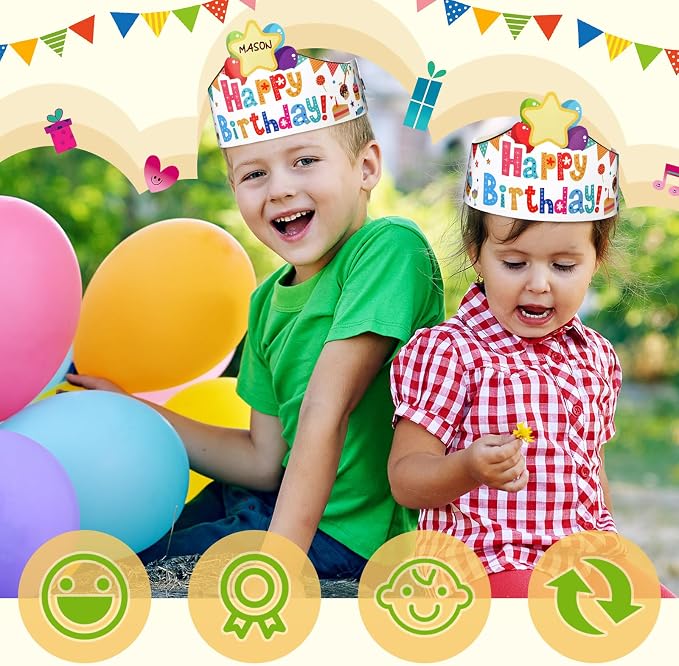 Outus 42 Pack Happy Birthday Crowns - Image 6