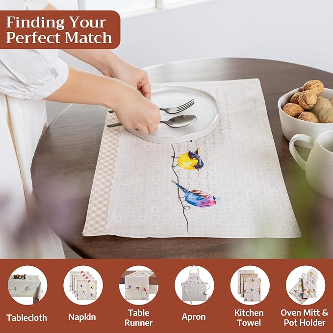 Maison d' Hermine Placemats Set of 4 Reusable 100% Cotton | Cloth Place Mats - Image 4