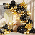 Black and Gold Balloon Arch Kit by LANGASQUE