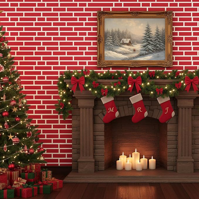 VitalCozy 10 x 30 ft Red Brick Wall Backdrop Fabric Brick Photo Background | - Image 5
