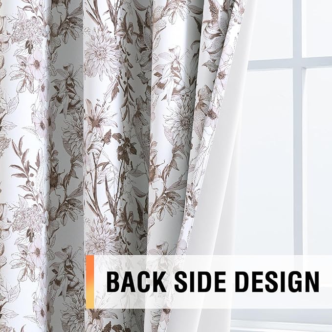 H.VERSAILTEX Blackout Curtains 96 Inch Length 2 Panels Set Floral Print Curtain - Image 5