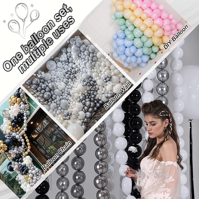 White and Silver Linking Balloons - Image 3