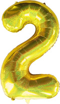 Jonhamwelbor 40 Inch Laser Gold Number 2 Balloon Foil Mylar Giant Balloon by Jonhamwelbor