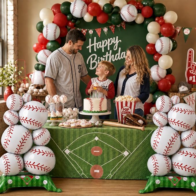 Giant Self Standing Baseball Balloons 2 Pack 59in Baseball Birthday Party - Image 5
