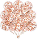 50pcs Rose Gold Foil Confetti Balloons, 12 inch Latex Balloon by KALOR