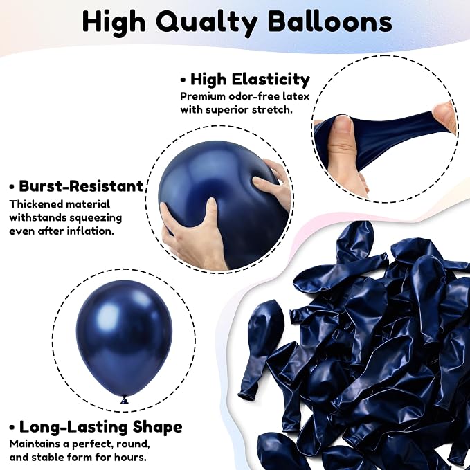 Navy Blue Balloons, Baby Shower, Anniversary, Graduation, Wedding Decorations - Image 5