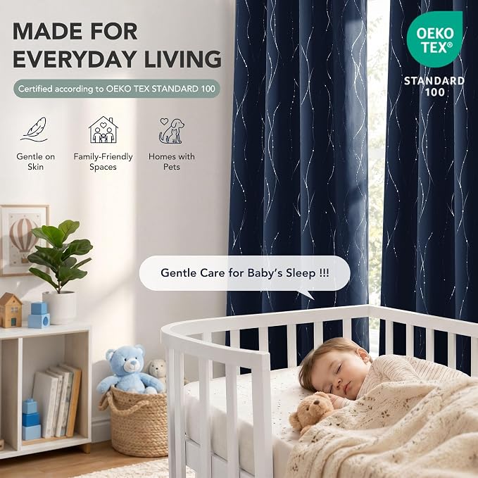 Deconovo 100% Blackout Living Room Curtains 84 Inches Long, Thermal Insulated - Image 5