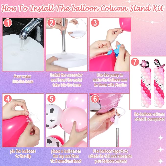 Gejoy 2 Sets Cowgirl Balloon Column Kit - Image 3
