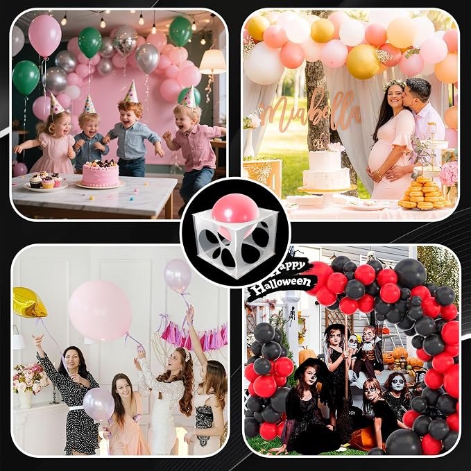 11 Holes Plastic Balloon Sizer Cube Box Collapsible 2-10 Inch Balloon Sizer - Image 5