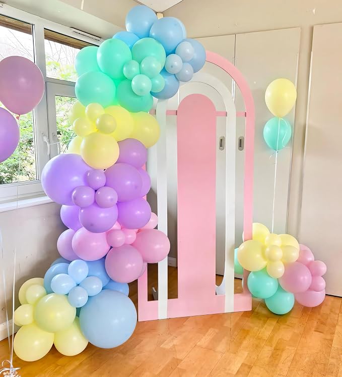 135pcs Pastel Balloons Different Sizes 18" 12" 10" 5" Macaron Latex Balloon - Image 7