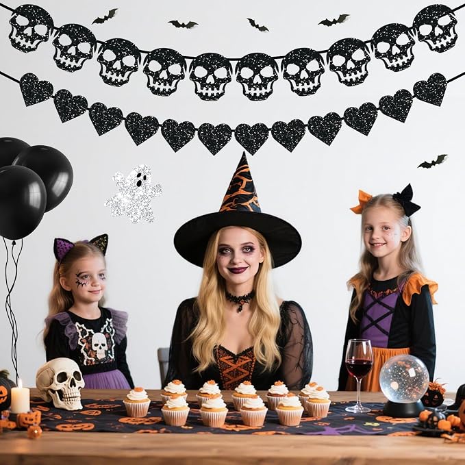 Black Glitter Happy Birthday Banner, Happy Birthday Party Decorations - Image 7