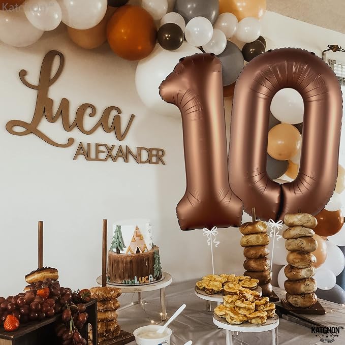 KatchOn Coffee Brown 10 Balloon Number 40 Inch | Coffee Number 10 Balloon - Image 5