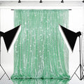 Eternal Beauty Mint Green 3mm Sequin Backdrop 20x10 Ft by EternalBeauty