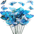 30PCS Blue Butterfly Decorations Artificial Garden Stakes by Wolpark