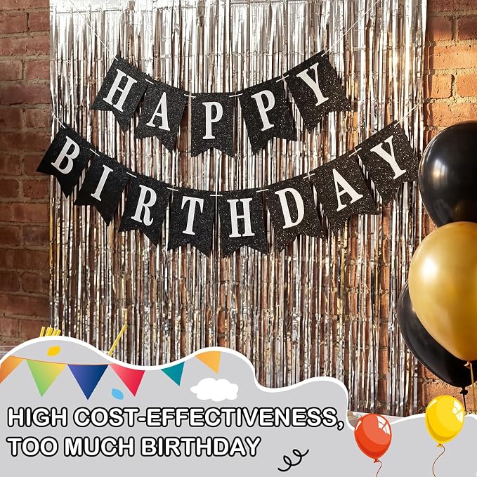 Mooliwe 173 Pcs DIY Custom Banner Foil Curtain Kit, 20 Paper Pennant, 148 - Image 6