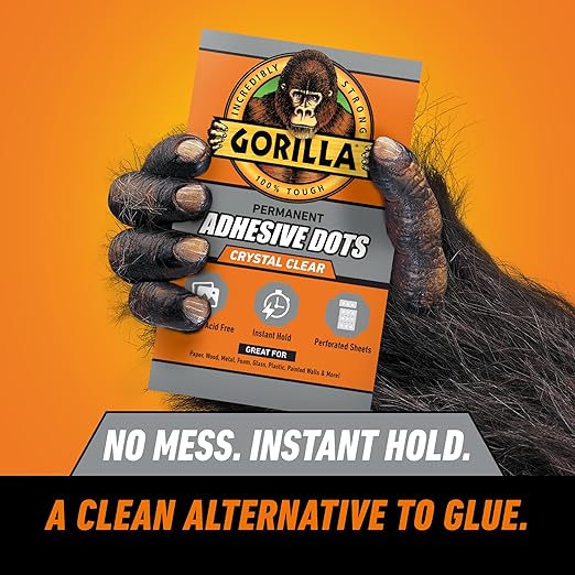 Gorilla Adhesive Dots, Double-Sided, 0.5" Diameter, 150 Pieces | No Mess - Image 2