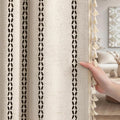 Beige 100% Boho Blackout Curtains 84 Inch 2 Panels by Unknown