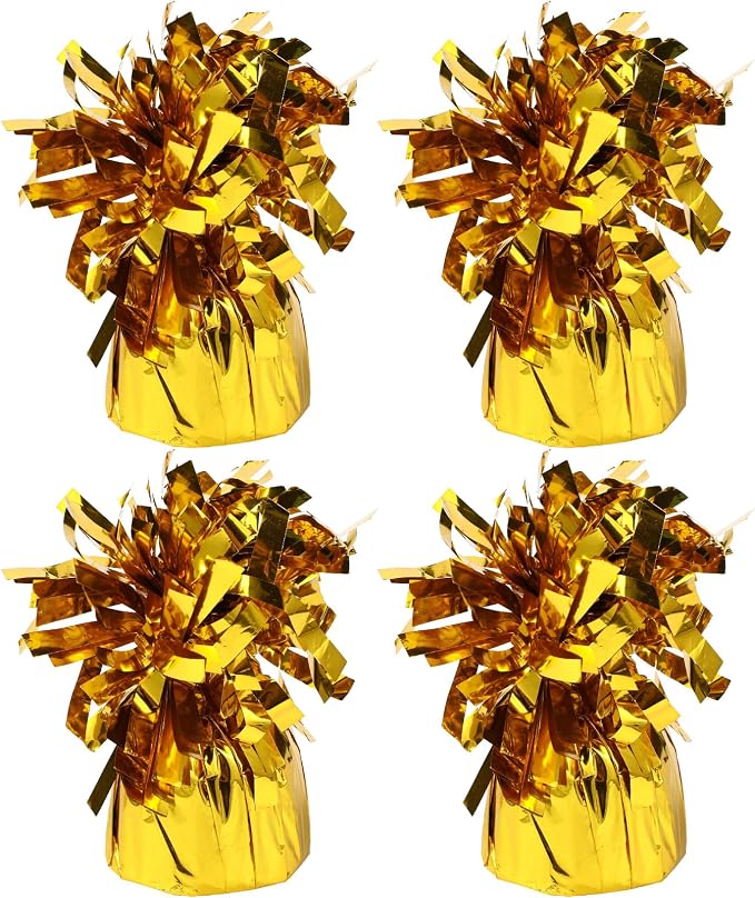 4 Pcs Gold Metallic Balloon Weights Holder Anchors Balloon Holder Weights by ZCYSRLQIN
