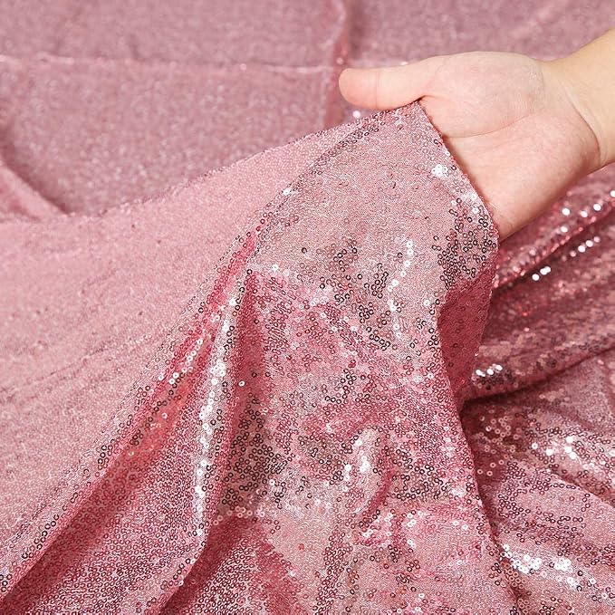 Poise3EHome Fuchsia Pink Sequin Backdrop Curtain, 2 Panels 2Ft x 8Ft Glitter - Image 6