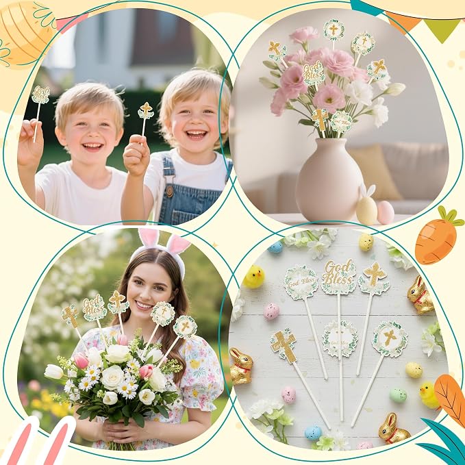 TICIAGA Floral God Bless Decorative Picks - Image 6