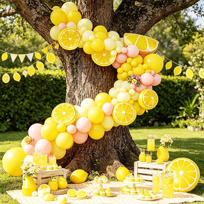 Lemon Balloon Arch Garland, Lemonade Party Main Squeeze Bridal Shower - Image 7