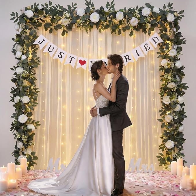 5 Pcs Just Married Decorations Kit, All-in-one Wedding Decor - Image 5