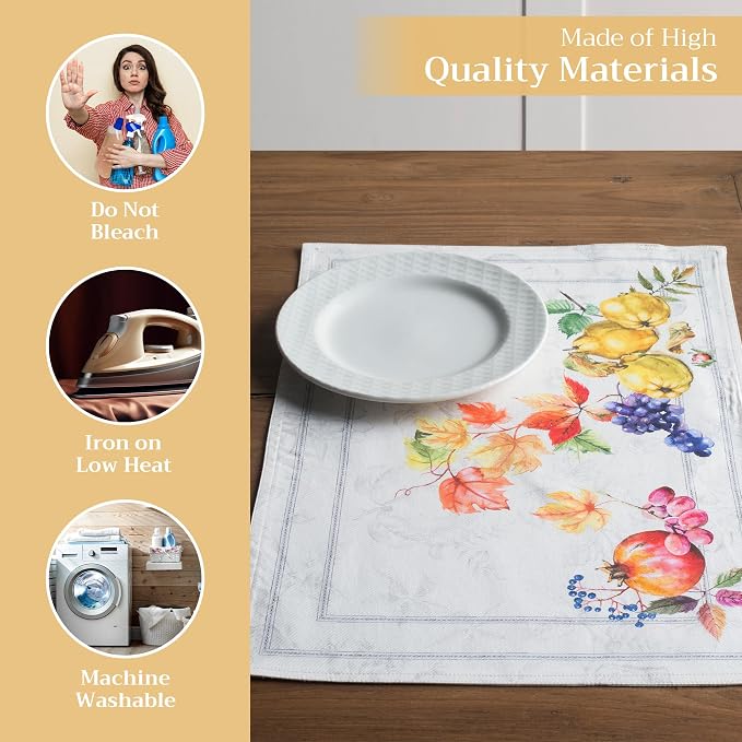 Maison d' Hermine Placemats Set of 4 Reusable 100% Cotton | Cloth Place Mats - Image 3