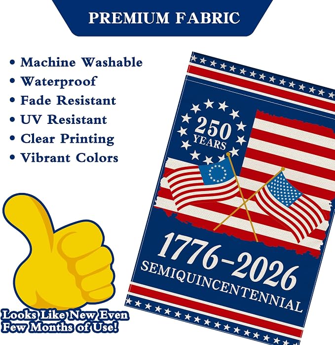 250th Anniversary America Garden Flag, 250 Anniversary USA Flag 1776-2026 - Image 5