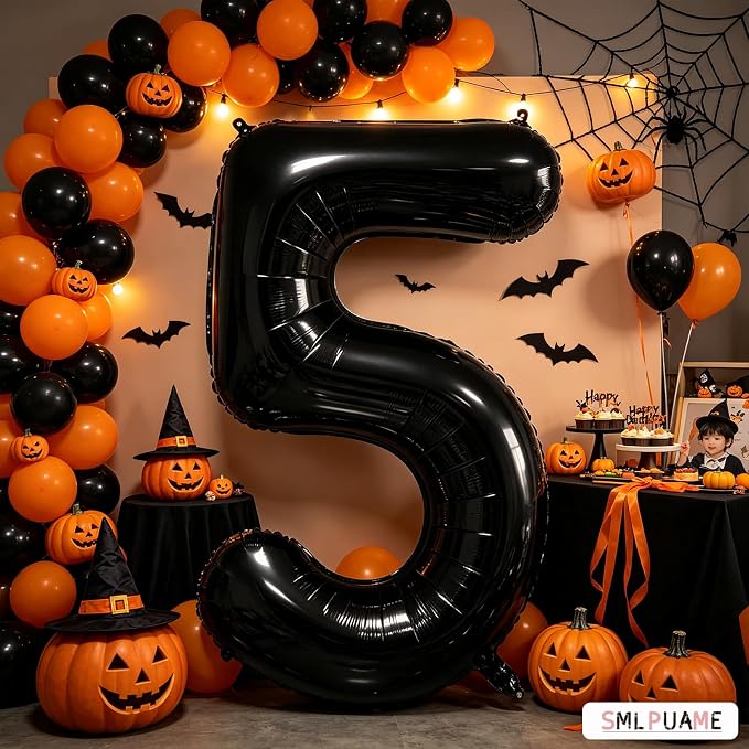 40 inch Number Balloon 0-9 Black Large Number 5 Balloons, Digital Balloons - Image 4