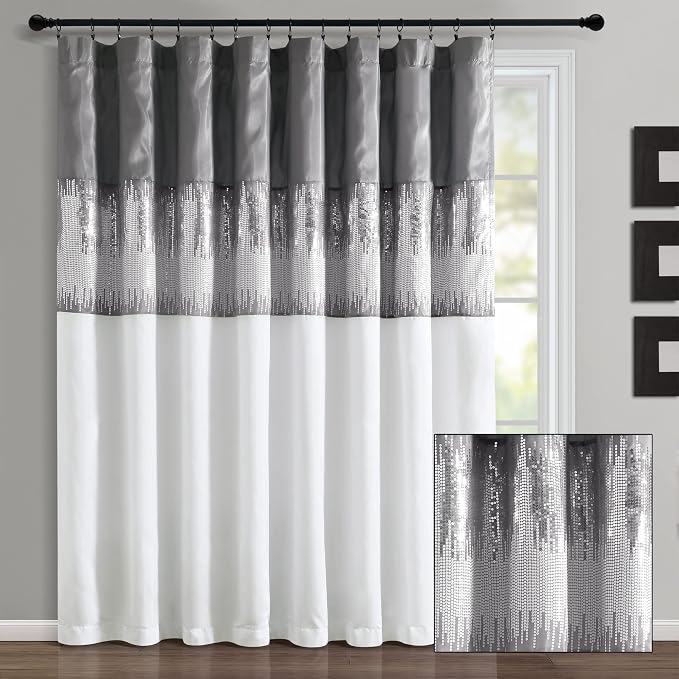 Lush Decor Night Sky Window Curtain Panel, Single 100"W x 84"L Gray & White - Image 2