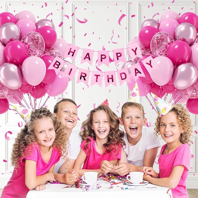 60pcs Hot Pink Balloons 12inch - Image 6
