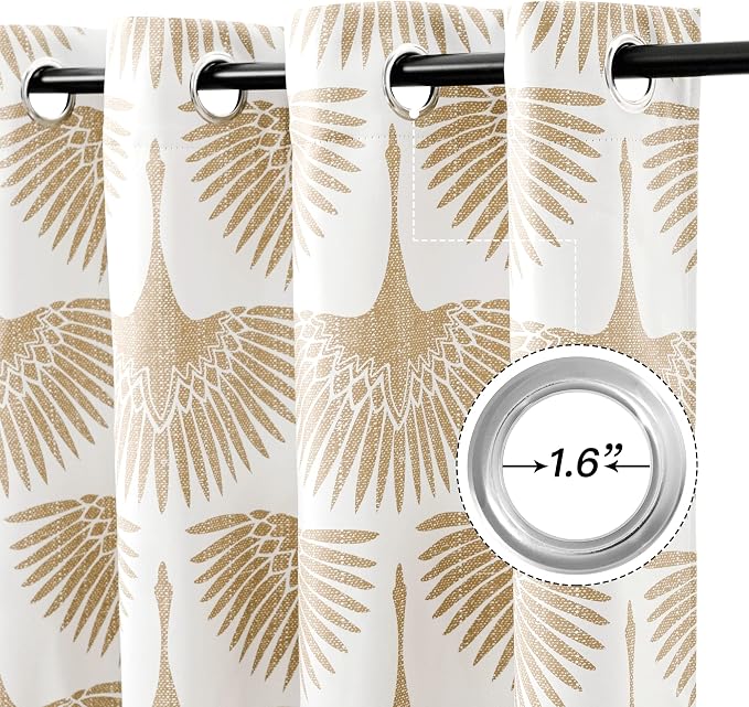 KGORGE Printed Curtains Bohemian Floral and Animal Pattern - Image 3