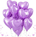 Purple Foil Heart Balloons, 18 Inch Light Purple Helium Heart Balloons by TAOYE