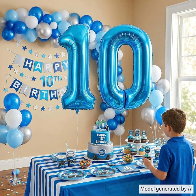 Light Blue Number 0 Balloon 40 Inch, Foil Numeral - Image 3