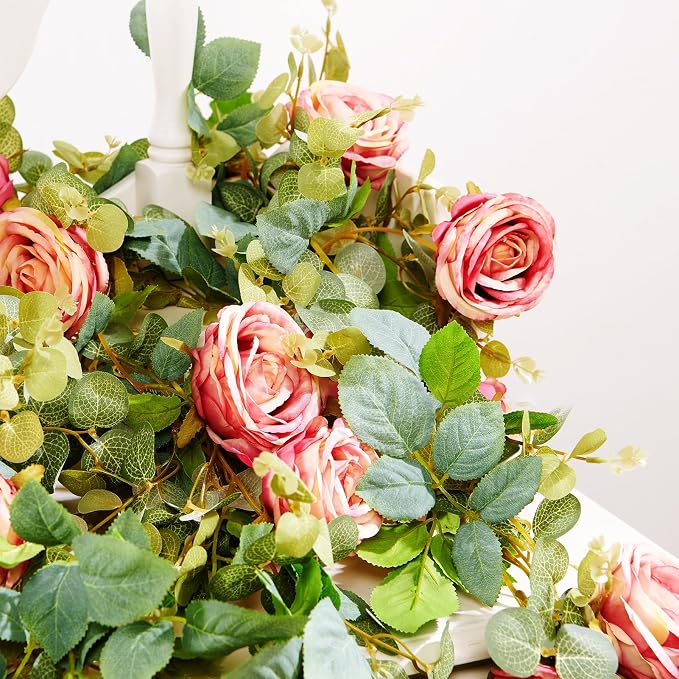 Artificial Flower Garland 2pcs 5.4ft Floral Peony Vine Decor, Hanging Faux - Image 3